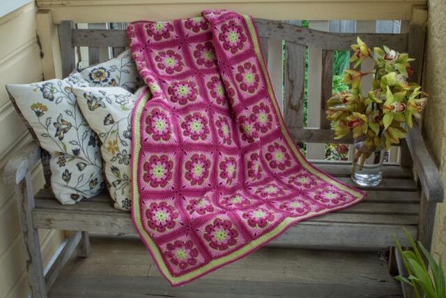 African Rose 100% Wool Baby Blanket in Pinks & Green - image 1