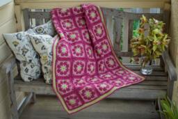 African Rose 100% Wool Baby Blanket in Pinks & Green