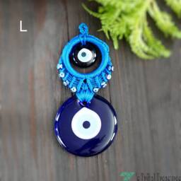 Evil Eye(NazarWall Hanging, Glass Wall Hanging, Turkish Blue Evil Eye, Wall Decor, Turkish Decor, Hanging Ornament, Home Protection Charm - thumbnail 2