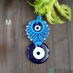 Evil Eye(NazarWall Hanging, Glass Wall Hanging, Turkish Blue Evil Eye, Wall Decor, Turkish Decor, Hanging Ornament, Home Protection Charm - thumbnail 3