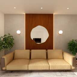 Asymmetrical Brass Wall Mirror - Organic Gold Vanity - thumbnail 2