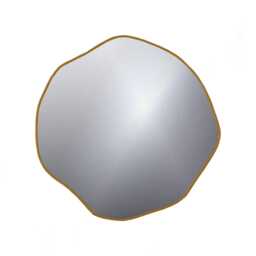 Asymmetrical Brass Wall Mirror - Organic Gold Vanity - thumbnail 3
