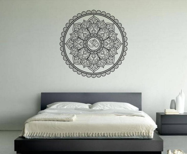 Mandala Om Yoga Spiritual Hinduism Buddhism Universe Cosmos Balance Energy Hippie Life Diy Wall Stickers Decals Vinyl Mural Decor Art Vg163 - image 1
