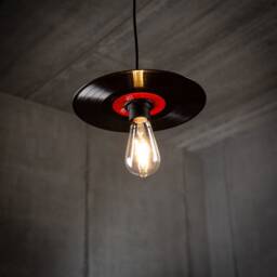 "Retro Vinyl Record Lamp Pendant - Black - 7"", 10"", 12" - thumbnail 2