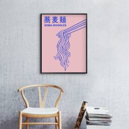 Japanese Food Poster, Art Print, Soba Noodles, Art, Japan Wall Retro Gift Idea, A1/A2/A3/A4 - thumbnail 3