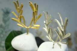 Olive Branch Tree Sculpture, Gold-Plated Or Silver-Plated Brass, Home Decor, Decorative Greek-style Decoration - thumbnail 1