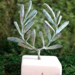 Olive Branch Tree Sculpture, Gold-Plated Or Silver-Plated Brass, Home Decor, Decorative Greek-style Decoration - thumbnail 2