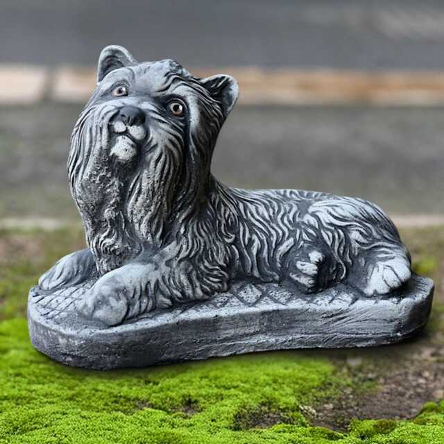 Concrete Yorkshire Terrier Sculpture Garden Stone Yorkie Statue Outdoor Dog Figurine Cement Pet Ornament Memorial Decor Yard Art Gift - image 1