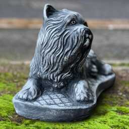 Concrete Yorkshire Terrier Sculpture Garden Stone Yorkie Statue Outdoor Dog Figurine Cement Pet Ornament Memorial Decor Yard Art Gift - thumbnail 4
