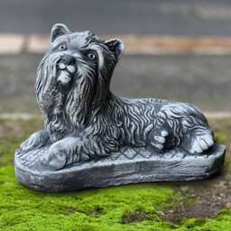 Concrete Yorkshire Terrier Sculpture Garden Stone Yorkie Statue Outdoor Dog Figurine Cement Pet Ornament Memorial Decor Yard Art Gift - thumbnail 1