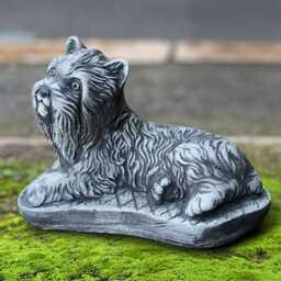 Concrete Yorkshire Terrier Sculpture Garden Stone Yorkie Statue Outdoor Dog Figurine Cement Pet Ornament Memorial Decor Yard Art Gift - thumbnail 3