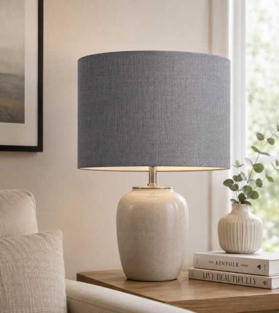 Loneta Edgar Grey Lampshade, Table Lamp, Pendant, Ceiling Shade - image 1