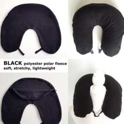 Empty Travel Neck Pillow Pillowcase Black Stuffable For Travelling Light Fill With Socks Underwear T-Shirts Plane Carry On Hand Luggage Only - thumbnail 3