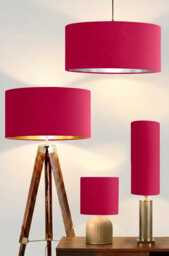 New High Quality Upholstery Hot Pink Velvet Drum Shape Lamp Shade Pendant Light All Shapes Sizes Available - thumbnail 1