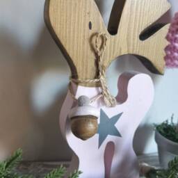 Reindeer Christmas Decoration, Wooden Gift, Rudolph Rustic Decor, Hygge Home - thumbnail 3