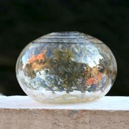 Murano Glass Ballotton Vase Clear Italian Art With Bubbles - thumbnail 2