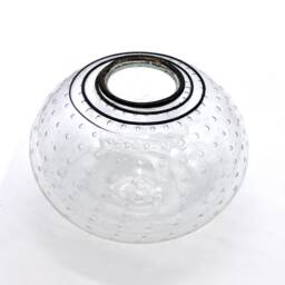 Murano Glass Ballotton Vase Clear Italian Art With Bubbles - thumbnail 1