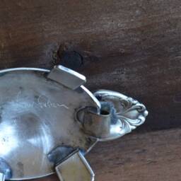 Spoon Turtle Small Sculpture Copper Vintage Metal Art Silverware Animal Handmade - thumbnail 4