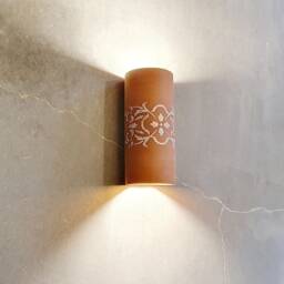 Handmade Terracotta Wall Sconce Cylinder Ceramic Light - thumbnail 3