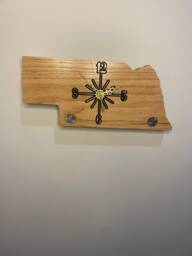 Nebraska Handmade State Quarter Clock With Inlaid Quarters. Customizable - thumbnail 1