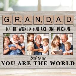 Grandparent Gift On Mothers Day, Grandad From Kids, Custom Photo Frame Woodblock, Bespoke For Grandad - thumbnail 2