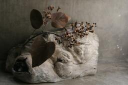 Metal Sculpture, Copper Metal Flower, Realistic Lilac Bouquet On Wood Base By The Steel Style Things. 7Th Anniversary. Exclusive Quality