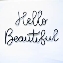 Hello Beautiful Sign Hello Beautiful Wire Words Wall Art Above Mirror Sign, Self Affirmation Romantic Gifts Bedroom Decor - thumbnail 2