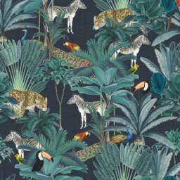 Jungle Velvet Cylinder Lampshade Extra Tall Jungle Cheetah, Zebra, Parrot Velvet - thumbnail 2