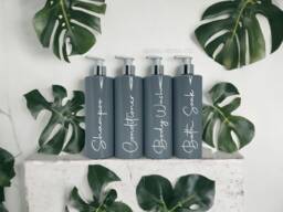 Hinch Inspired Signature Grey Bathroom Bottle Reusable Dispensers 500Ml Shampoo Conditioner Soap Dispenser Set Mrs Lotion Bottles - thumbnail 1