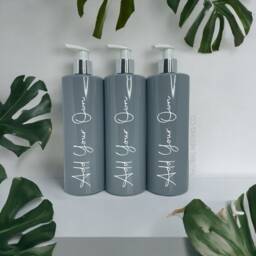 Hinch Inspired Signature Grey Bathroom Bottle Reusable Dispensers 500Ml Shampoo Conditioner Soap Dispenser Set Mrs Lotion Bottles - thumbnail 3