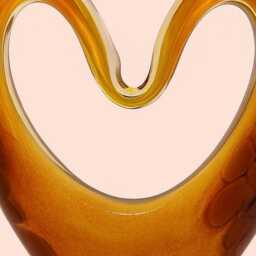 Iridescent Heart Glass Lamp Handcrafted Led Sculpture - Romantic Home Decor - thumbnail 3