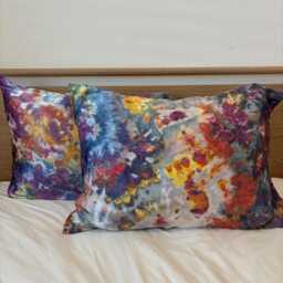 Flower Bomb Mulberry Silk Ice Tie Dyed Pillowcase With Hidden Zipper - thumbnail 3
