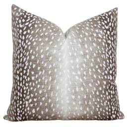 Antelope Pillow Cover Chestnut Animal Print 20 X Designer Decorative - Evelyn - thumbnail 3