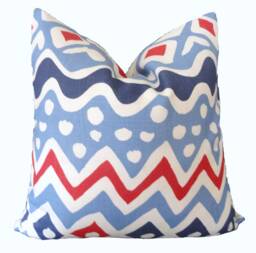 Red, White & Blue Quadrille Pillow Cover 18, 20, 22, 24 - thumbnail 1