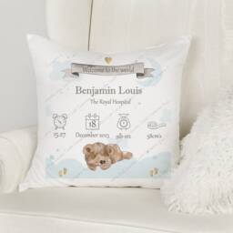 New Baby Gift, Shower Newborn Boy Girl Welcome To The World, Keepsake, Cushion - thumbnail 2