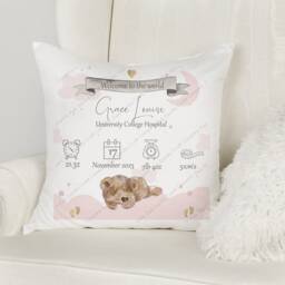 New Baby Gift, Shower Newborn Boy Girl Welcome To The World, Keepsake, Cushion - thumbnail 3