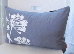 Slate Cardinal Pillow Agapanthus Print, Navy Back - 12x18 - thumbnail 3
