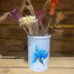 Ceramic Kingfisher Vase, Toothbrush Holder, Pen Caddy. By Watercolour Artist Sandi Mower - thumbnail 2