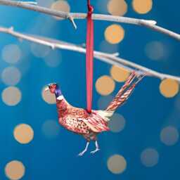 Pheasant Christmas Tree Decoration, Birch Plywood Ornament, Animal Lover Gift, Festive Watercolour Art, Traditional Keepsake - thumbnail 1