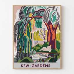 Vintage Kew Gardens London Travel Poster Botanical Garden Retro Wall Art Print - thumbnail 1