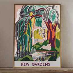 Vintage Kew Gardens London Travel Poster Botanical Garden Retro Wall Art Print - thumbnail 2