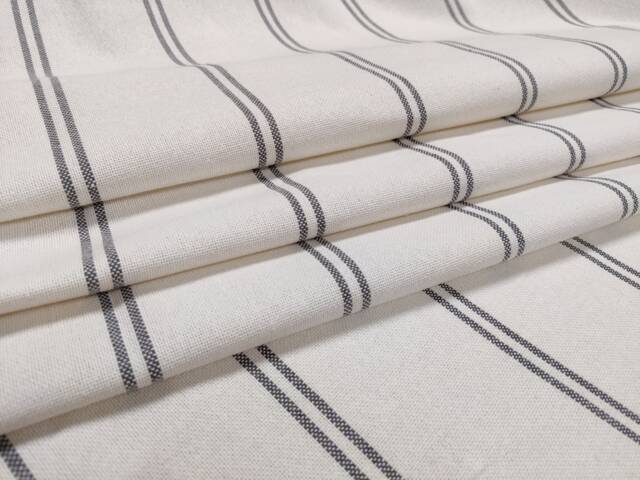 Grey Sacking Stripe Roman Blind Fabric Sample , Hand Finished, 88cm W X 145cm Drop - image 1
