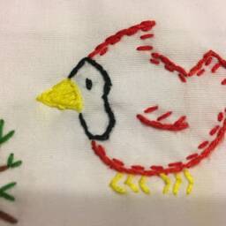 Hand Embroidered Pillowcases, Red Cardinal Birds, Personalized Gift - thumbnail 3