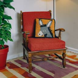 Woven Throw Pillow - Ready To Ship Craftswomanship 100% Wool Handmade On A Loom Natural Product Washable Studio Potato