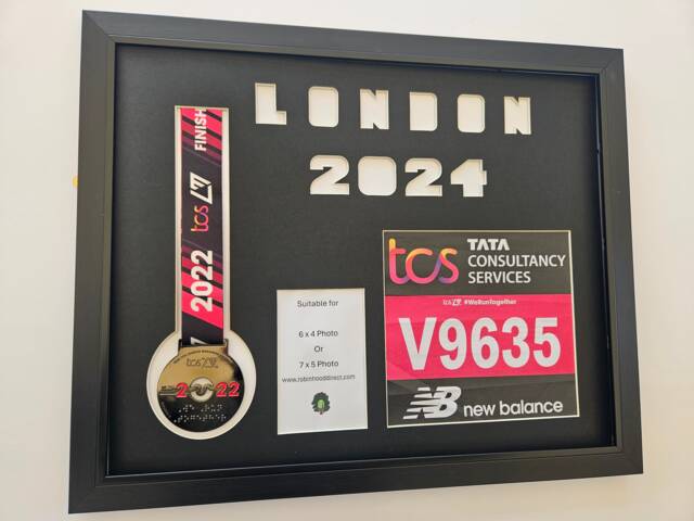 London Marathon 2024 Or Virtual Display Frame For Number Medal & Photo - image 1