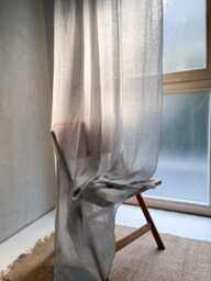 Linen Muslin Curtain For Bedroom, Washed Drapery, Custom Size, Drapes - 1 Pcs - thumbnail 1
