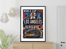 Los Angeles City World Cup 2026 Host - Football Print Gift Bespoke A5 A4 A3 Framed Or Unframed - thumbnail 1