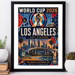 Los Angeles City World Cup 2026 Host - Football Print Gift Bespoke A5 A4 A3 Framed Or Unframed - thumbnail 2