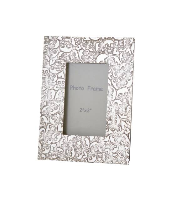Love Skull Pewter Photo Frame Mini 2x3 Picture Frame - image 1