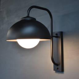 Industrial Outdoor Wall Light, Black Exterior Modern Sconce - thumbnail 2